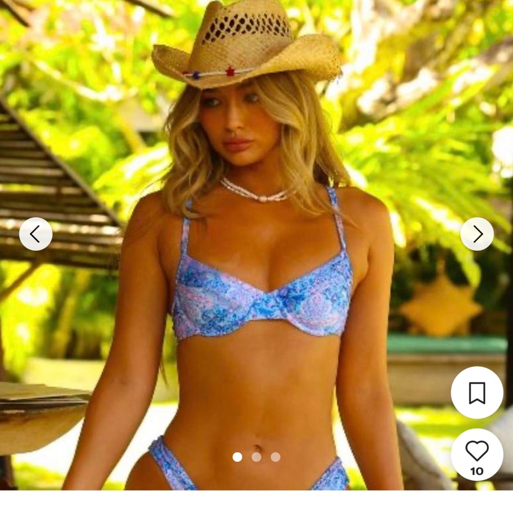 Blue Floral Bikini Set